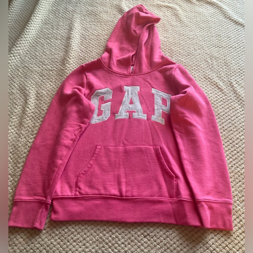 GAP Girl’s Bright Pink Hoodie with White Logo